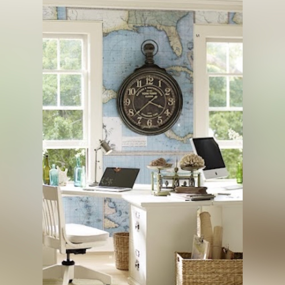 Pottery Barn Sure Strip West Indies vintage map 8’ x 5’ mural hanging wallpaper
